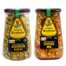 Kesbeke augurkenblokjes of cocktailmix